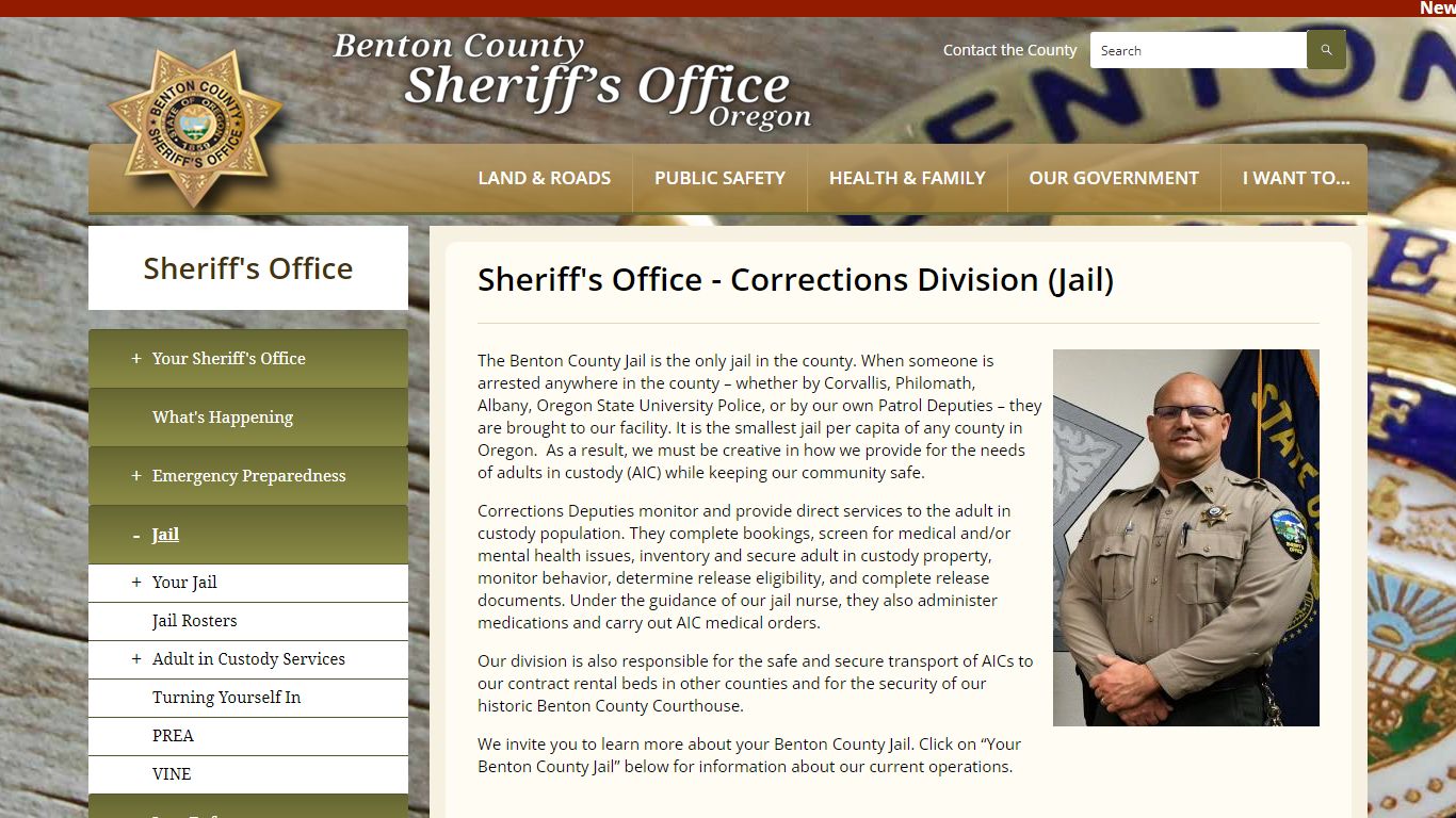 Sheriff's Office - Corrections Division (Jail) | Benton County Oregon